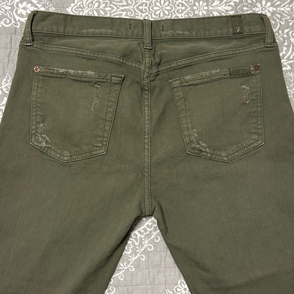 7 FOR ALL MANKIND Olive Distressed Jeans - Picture 6 of 10
